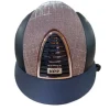 Casco Kep Cromo 2.0 Textile Azul Frontal Galassia Swarovski Rosa Marco Oro Rosa