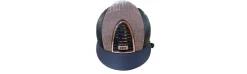 Casco Kep Cromo 2.0 Textile Azul Frontal Galassia Swarovski Rosa Marco Oro Rosa