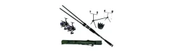 Kit Carpa: 2 cañas + 2 carretes + Trípode + 2 Avisadores + Funda